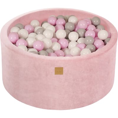 Ballenbak VELVET Poeder Roze - 90x40 incl. 300 ballen - Pastel Roze, Grijs, Wit
