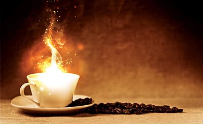 Coffee Cafe Fire Photo Wallcovering