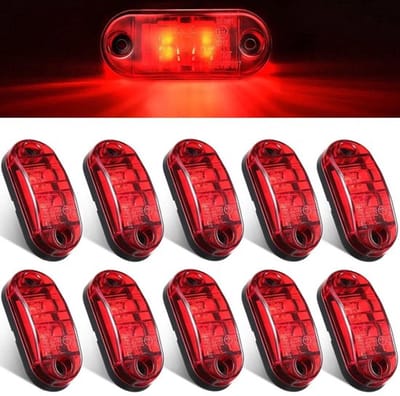 Zijmarkeringslichten 10 Stuks - LED Verlichting - Waterdicht - Ovale Signaallampen - Aanhangwagenlampen - Vrachtwagens/Campers - Verbeterde Zichtbaarheid - Markeringslampen