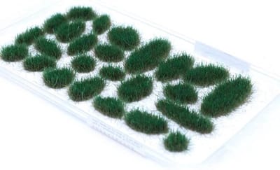 Dailygoods- Statisch Gras 6 mm - 32 Stuks - Zelfklevend - Kunstmatig Drooggras - Bosje - Donkergroen - Modelgras