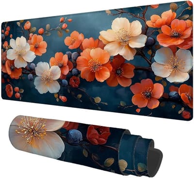Grote Muismat - Bureauonderlegger XXL - Comfortabel Werken - Ultraglad Oppervlak - 150x80 cm - Bloemen