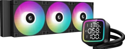 DeepCool LD360 - Vloeistofkoelsysteem processor - afmeting radiator: 360 mm - voor Intel LGA: 1700, 1200, 115x - AMD AM5, AM4 - 3x FD12 ARGB PWM Fans - 4-pin PWM - zwart