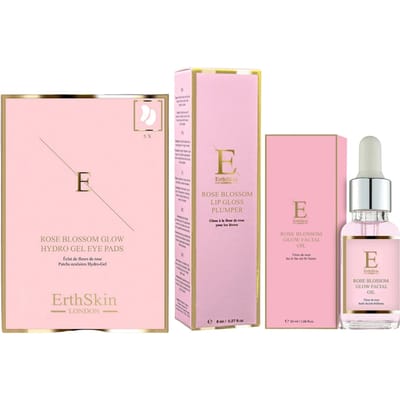 ROZENBLOEM GLANS GEZICHTSOLIE 30ML + ROZENBLOEM GLANS HYDRO-GEL OOGPADEN 5 X 2 + Rozenbloem Lipgloss Plumper 8ml