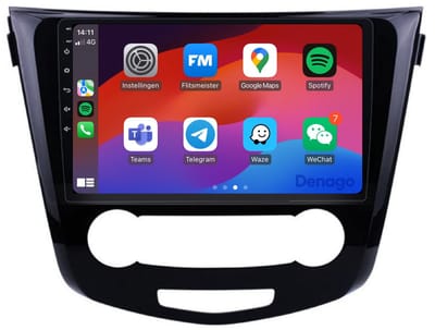 CarPlay autoradio geschikt voor Nissan Qashqai 2014 t/m 2021 | 10 inch | Android 13 | Draadloos Apple CarPlay & Android Auto | 2GB + 32GB | QuadCore processor | Denago DNG-A108 | 2025 model | 2014 2015 2016 2017 2018 2019 2020 2021 | Bluetooth & Wifi