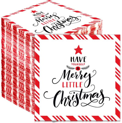 Dailygoods- Kerstservetten 200 stuks - Papieren Servetten 33 x 33 cm - Wegwerpservetten - Decoratie voor Kerstfeesten - Servetten voor Kerstdiner - Winterrestaurant