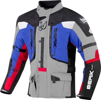 Berik Dakota Zwart Grijs Blauw Rood Waterdichte 3in1 Textiele Motorjas - Jas
