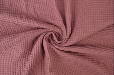 10 meter wafelstof - Donker oud roze - 150cm breed - Wafelkatoen