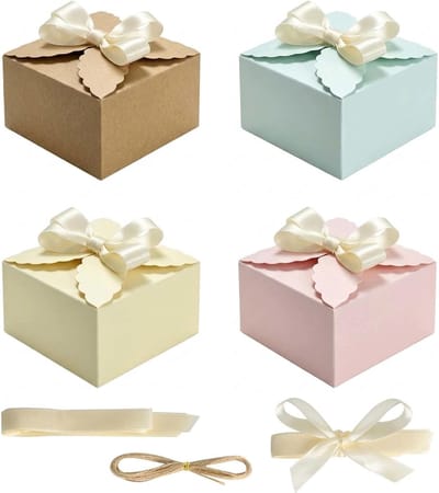 Kleine geschenkdoosjes – 20 stuks vierkante doosjes met deksel, 9 x 9 x 5 cm, ideaal voor DIY geschenkverpakking, bruiloften en feestelijke gelegenheden