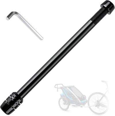 Verstelbare Thru-Axle Adapter voor Fietstrailer 166-178 mm - Geschikt voor Stads- en Offroadfietsen, Aluminium Zwart