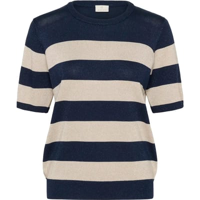 Kaffe T-shirt Karegina Striped Pullover 10510652 Midnight/feather Wide Stripe Dames Maat - M