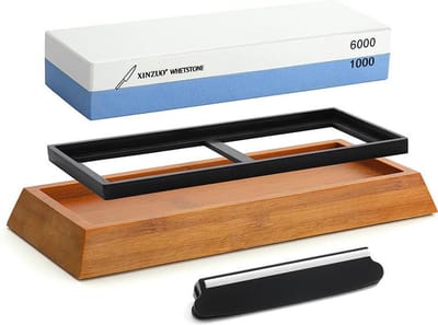 Xinzuo - Luxe Slijpsteen | Dubbelzijdig | 1000 / 6000 Wetsteen Messenslijper | incl. Hoekgeleider 12-15 graden