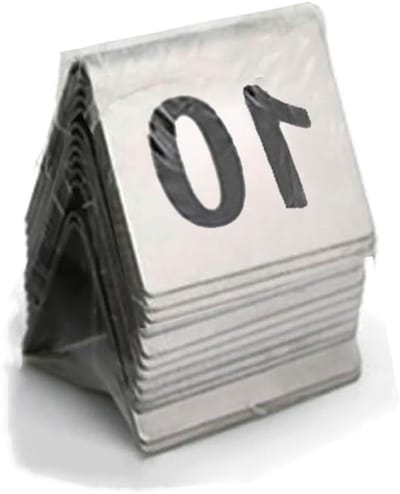 Tafelnummers 1-10 - Nummerborden Tentkaarten - Gasten Zitten - Roestvrij Staal - 5x4x3.5cm - Zwart