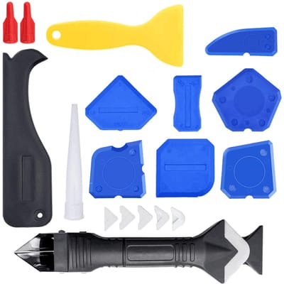19 stks 3 in 1 Siliconen Breeuwen Gereedschap Kit Afwerking Tool Grout Schraper Gootsteen Joint Geweldig Gereedschap blauw