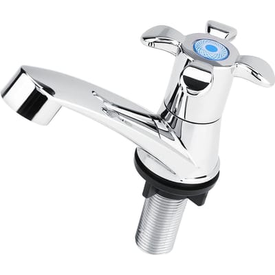 Robinet d'eau froide simple en plastique ABS, accessoires d'évier de cuisine, lavabo de salle de bains(Fleur G1 2) noir