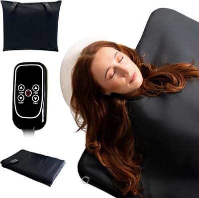 Quvo® Saunadeken - Infrarood Deken - Saunadeken met Infrarood - Zwart - 180cm x 180cm x 15cm