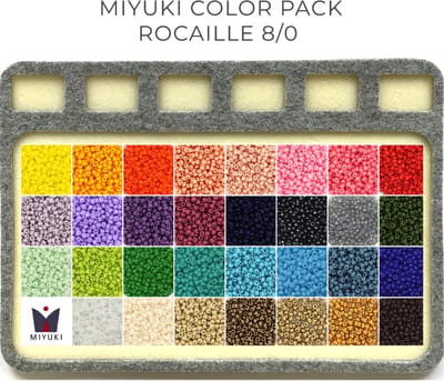 Miyuki rocailles 8/0 kralenpakket - 31 kleuren glaskralen met E-book en matje