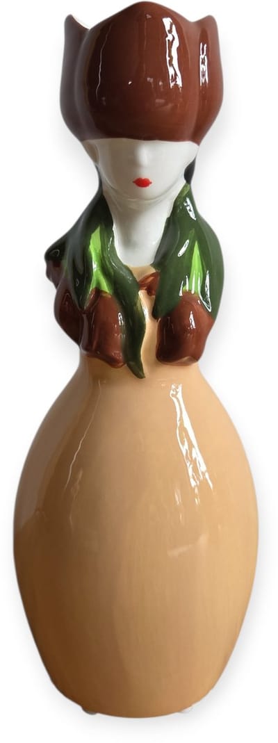 Daan Kromhout - Vaas - Tulpenvaas - Lucy Dutch - Woman - Bruin, Beige - Keramiek - 22 cm