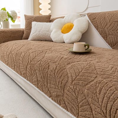 Winter Pluche Bankkussen Antislip Eenvoudig Effen Kleur Bankkussen Rugkussen Handdoek Vier Seizoenen Universele Bankhoes Hoesdoek 70*70cm