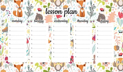 Wallvy - Magnetisch Lesplan - 30x17,5 cm - Kleurvolle Bosdieren - Personaliseerbaar