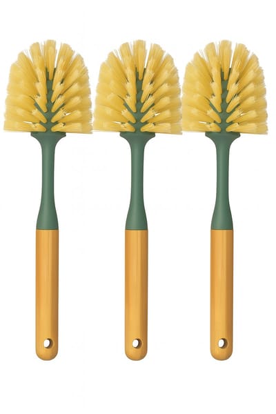Afwasborstel set - 3 stuks - bamboe handvat - duurzame borstelharen - milieuvriendelijk - ergonomisch design - geschikt voor servies en pannen