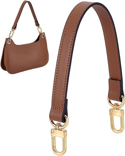 14.6 Inch Korte Portemonnee Strap, Bruine Leren Tasriem Vervanging voor Handtas, DIY Onderarmtassen en Schoudertassen