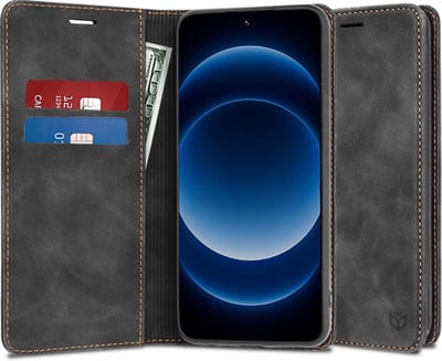 Hoesje geschikt voor Xiaomi 14 Ultra - Techsuit Confy Book Wallet Case - Zwart