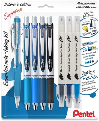 Pentel - EnerGel RTX Retractable Liquid Gel Pen Kit - 8 stuks - 28771