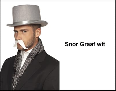 Snor Graaf wit - Dracula festival thema feest haloween party snorren