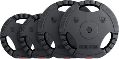 Gorilla Sports Halterschijven 30 kg - Gripper Kunststof - 30 mm - 2x5 + 2x10 kg