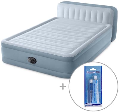 Intex Plush luchtbed met hoofdbord | Tweepersoons | 152 x 236 x 86 cm | Inclusief reparatiekit