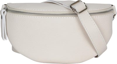 AmbraModa GLX10 - Dames heren unisex kleine heuptas buiktas crossbodytas, ideaal voor vakantie, reizen, uitgaan gemaakt van echt leer Beige