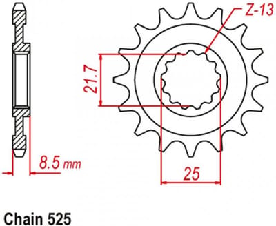 versnellingsbak tandwiel jt tandwielen voor motor kawasaki 900 zx9r 2002 tot 2003 jtf1537.16 / 16 tanden spoed 525 nieuw