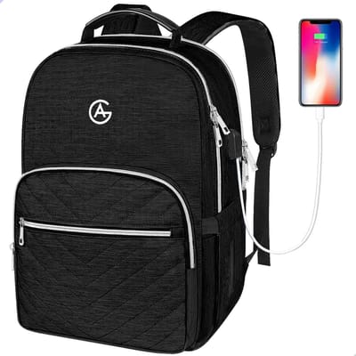 AG Luxe Rugzak Zwart- Rugzakken - Rugtassen - - Laptop - 26L - School - Voor dames, Heren, Jongens en Meisjes - Backpack Waterafstotend- Schooltas - Reizen & Werken - Anti Diefstal Ontwerp - Inclusief Usb Oplaadstation