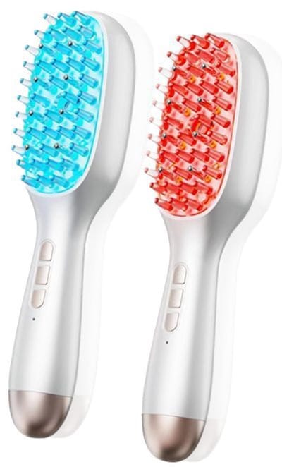 Groothandel Anti-haaruitval elektrische massagekam Trillingsled blauw rood licht spray applicator Elektrische hoofdhuidmassagekam
