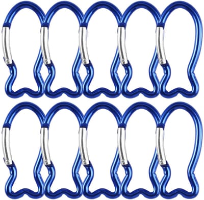 Dailygoods - 10 Stuks Kleine Karabijnhaak, 6.3 vm Aluminium Snel Hangende, Veer Zelfsluitend Karabijnhaken, Outdoor Touw Mini-Karabijnhaak, Gebruikt voor Hond Keten, Kamperen, Vissen Reizen