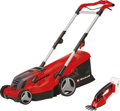 Einhell Accu Grasmaaier GE-CM 36/37 Li + Accu Grasschaar GE-CG 18/1 Li - Power X-Change 36/18 V/Li-ion - Maaibreedte: 37 cm/10 cm - incl. 2x 3.0 Ah Accu en 2x laders