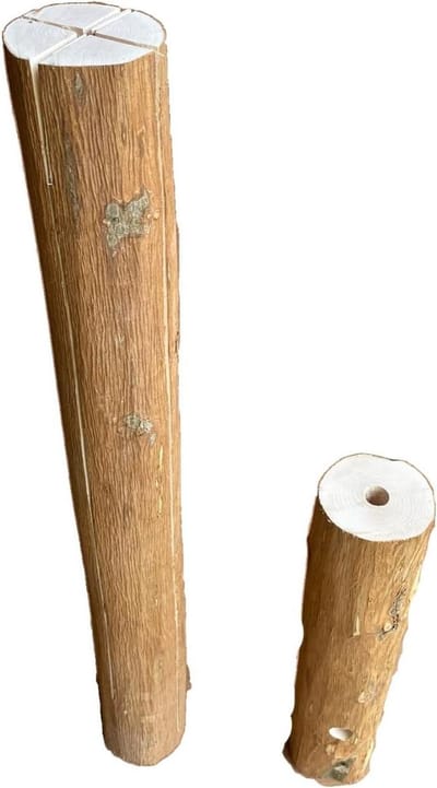 Houten Fakkel - Zweeds Vuur Boomstam - Tuinfeest Sfeer - Langzaam Gecontroleerd - 30 cm - Natuurlijk