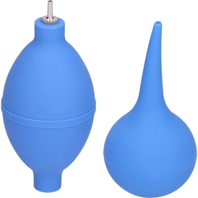 2 Stuks Bol Luchtblazer Rubber Mini Knijp Neerslagbuis 1 Weg Inlaat Handbediende Gereedschappen blue