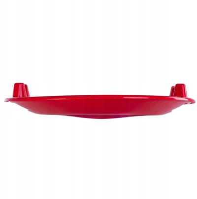 KADAX Ronde poporoeder, glijplaat van kunststof, 65 cm platte glijder, sneeuwbord met zijgrepen, UFO-bord voor kinderen en volwassenen (rood)