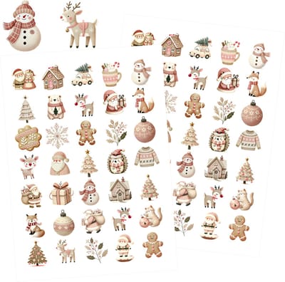 Kerst Stickers - Kerst Stickervellen - Knutselen Kerst - 105 Stickers Kerst