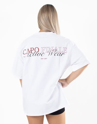 CF Oversized T-Shirt | CAPO FINALE - Woman T-shirt | M | Kleur Wit | Sportkleding | Activewear | Gymkleding | Fitnesskleding | Sportoutfit | Fitness | Hardlopen | Crossfit | Yoga | Pilates | Krachttraining