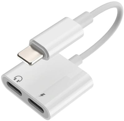 4 in 1 Oplaad Adapter - Geschikt Voor Apple iPhone 12 - 80 mm - Wit