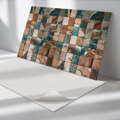 Wallfluent Vinyl Wandpaneel - Stenen tegelmozaïek Vinyl Wandbekleding - 100 cm x 50 cm - Groente PVC wandpaneel - Verpakking van 1 stuk - Rechthoekig Wandbekleding Vinyl - Texturen Wandpaneel - Zelfklevend Muurpaneel - Wandpaneel Keuken en Badkamer