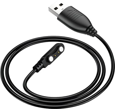 Hoco, Magnetische Smartwatch Oplaadkabel - 2-pins naar USB - 60cm, Zwart
