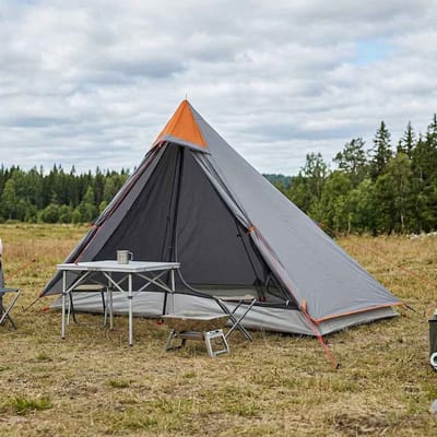 vidaXL - Backpacking - Tent - 222 - x - 85 - x - 125 - cm - Grijs - en - Oranje