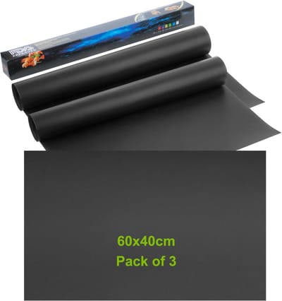 Thijox - Set van 3 Ovenvoeringen 60x40cm - Anti-aanbak Grillmat voor Gasgrills en Ovenbodems met Ventilator - Herbruikbaar en Afwasbaar - Hittebestend