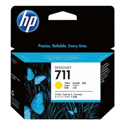HP 711 (CZ136A) Inktcartridge 3x Geel - Multipack