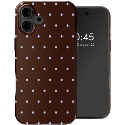 Selencia Hoesje - Geschikt voor Apple iPhone 16 - Backcover - Happy Dots Chocolate