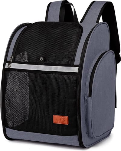 hondenrugzak kattenrugzak huisdier: opvouwbare ademende rugzakken voor honden katten puppy's kleine dieren met raam interne veiligheidsgordel voor wandelen buiten reizen - tot 8 kg blauw