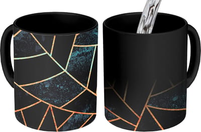Magische Mok - Foto op Warmte Mokken - Koffiemok - Stenen - Goud - Luxe - Patronen - Abstract - Magic Mok - Beker - 350 ML - Theemok